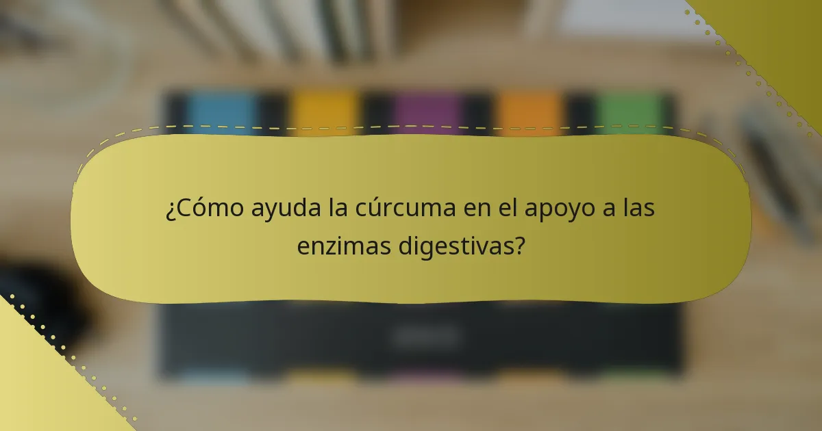 ¿Cómo ayuda la cúrcuma en el apoyo a las enzimas digestivas?