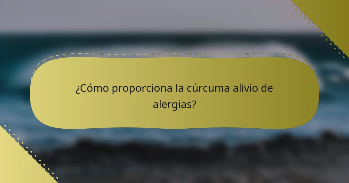 ¿Cómo proporciona la cúrcuma alivio de alergias?