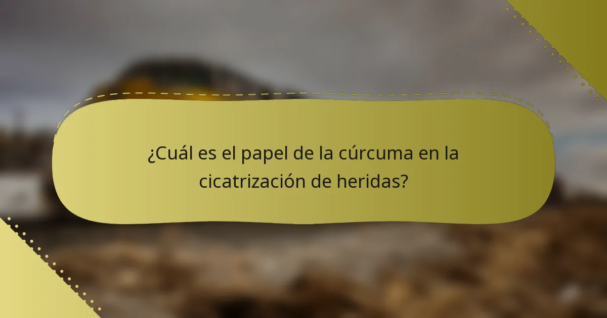 ¿Cuál es el papel de la cúrcuma en la cicatrización de heridas?