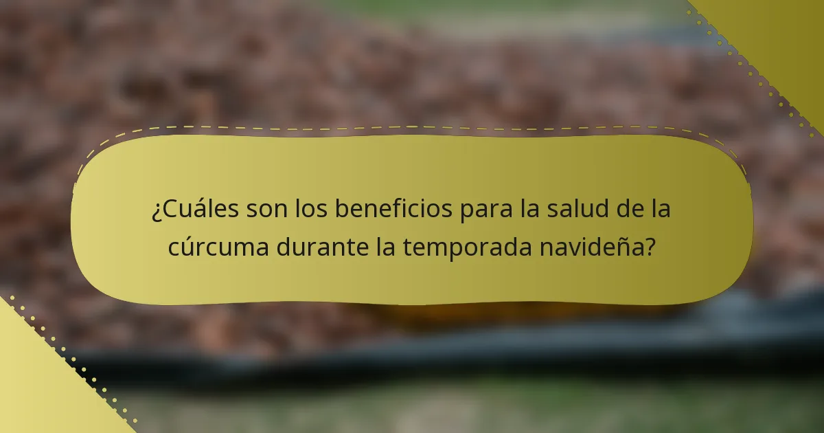 ¿Cuáles son los beneficios para la salud de la cúrcuma durante la temporada navideña?