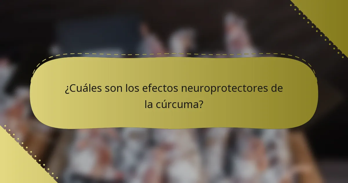 ¿Cuáles son los efectos neuroprotectores de la cúrcuma?