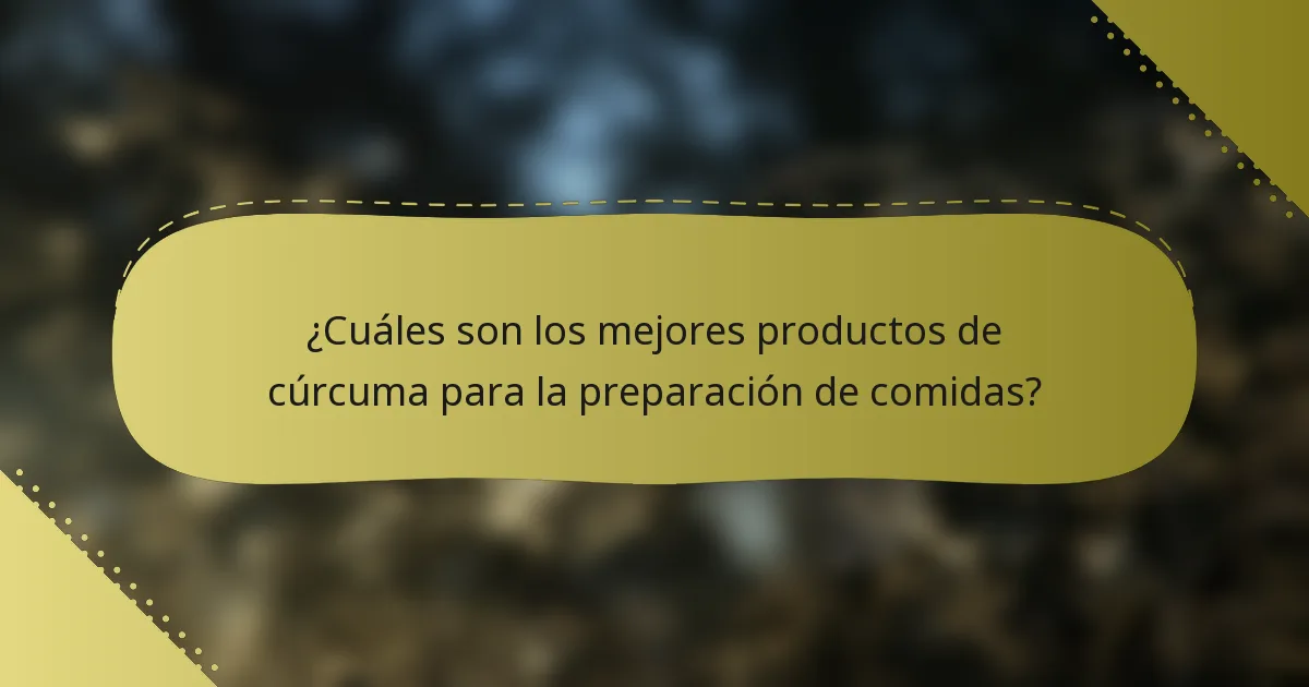 ¿Cuáles son los mejores productos de cúrcuma para la preparación de comidas?
