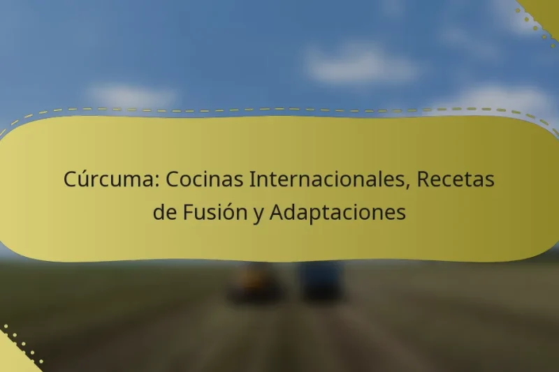 Cúrcuma: Cocinas Internacionales, Recetas de Fusión y Adaptaciones