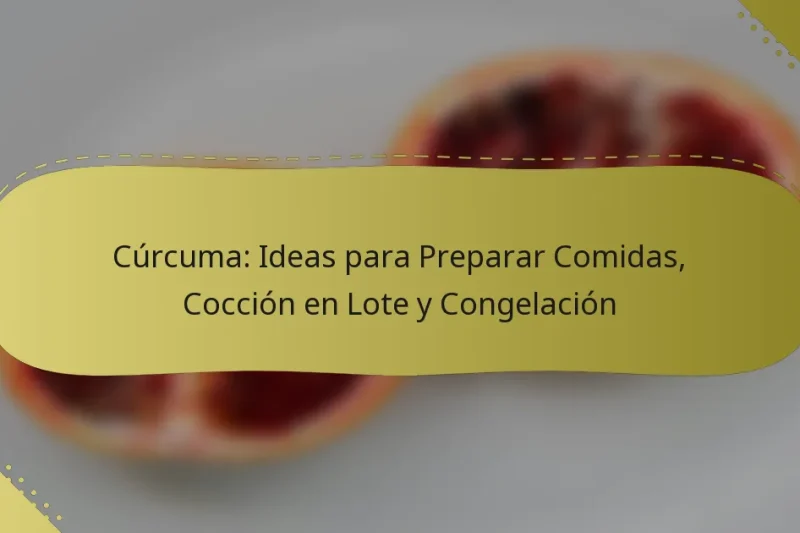 Cúrcuma: Ideas para Preparar Comidas, Cocción en Lote y Congelación