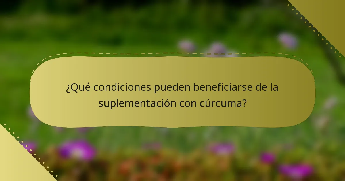 ¿Qué condiciones pueden beneficiarse de la suplementación con cúrcuma?