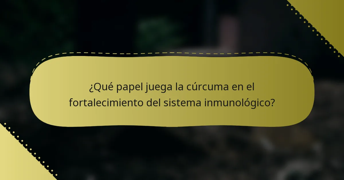 ¿Qué papel juega la cúrcuma en el fortalecimiento del sistema inmunológico?