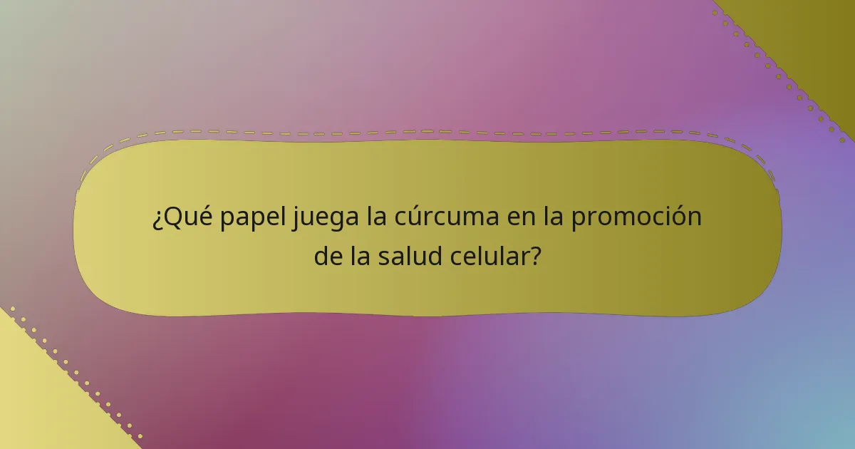 ¿Qué papel juega la cúrcuma en la promoción de la salud celular?