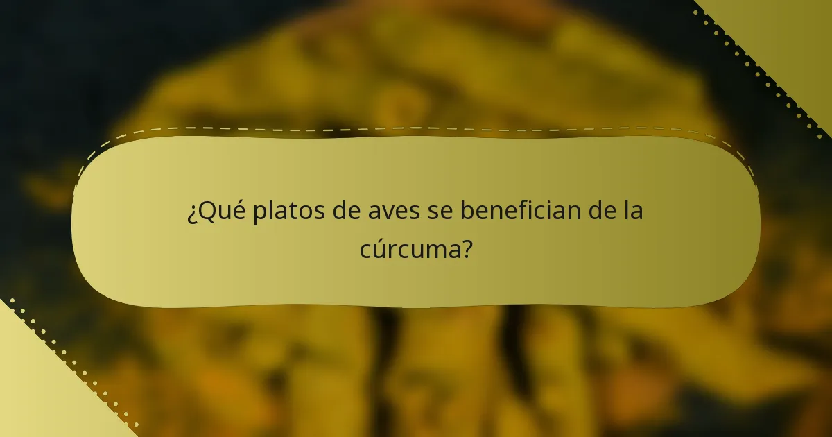 ¿Qué platos de aves se benefician de la cúrcuma?