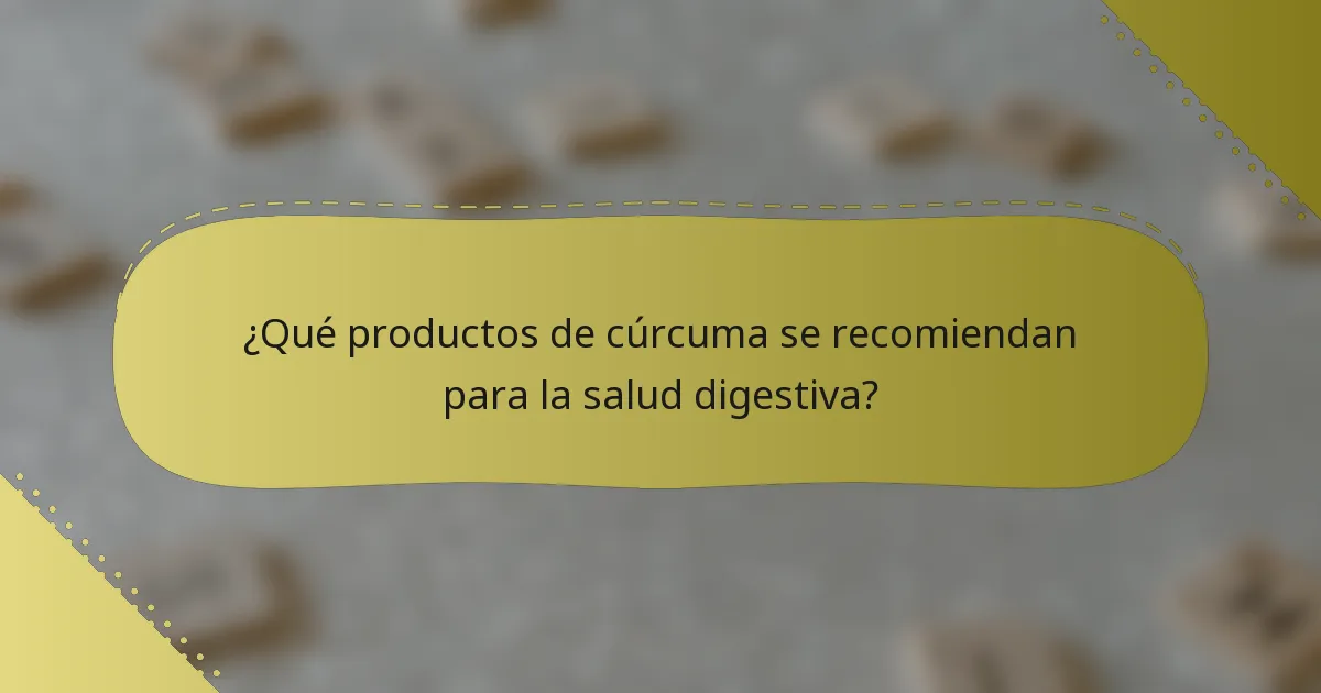 ¿Qué productos de cúrcuma se recomiendan para la salud digestiva?